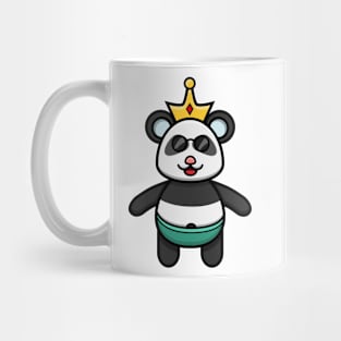 Sticker and Label Of Cute Baby Panda With Crown Mug